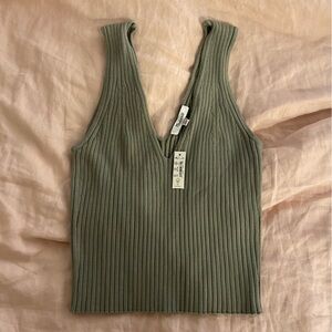 Madewell Green Sweater Crop Tank